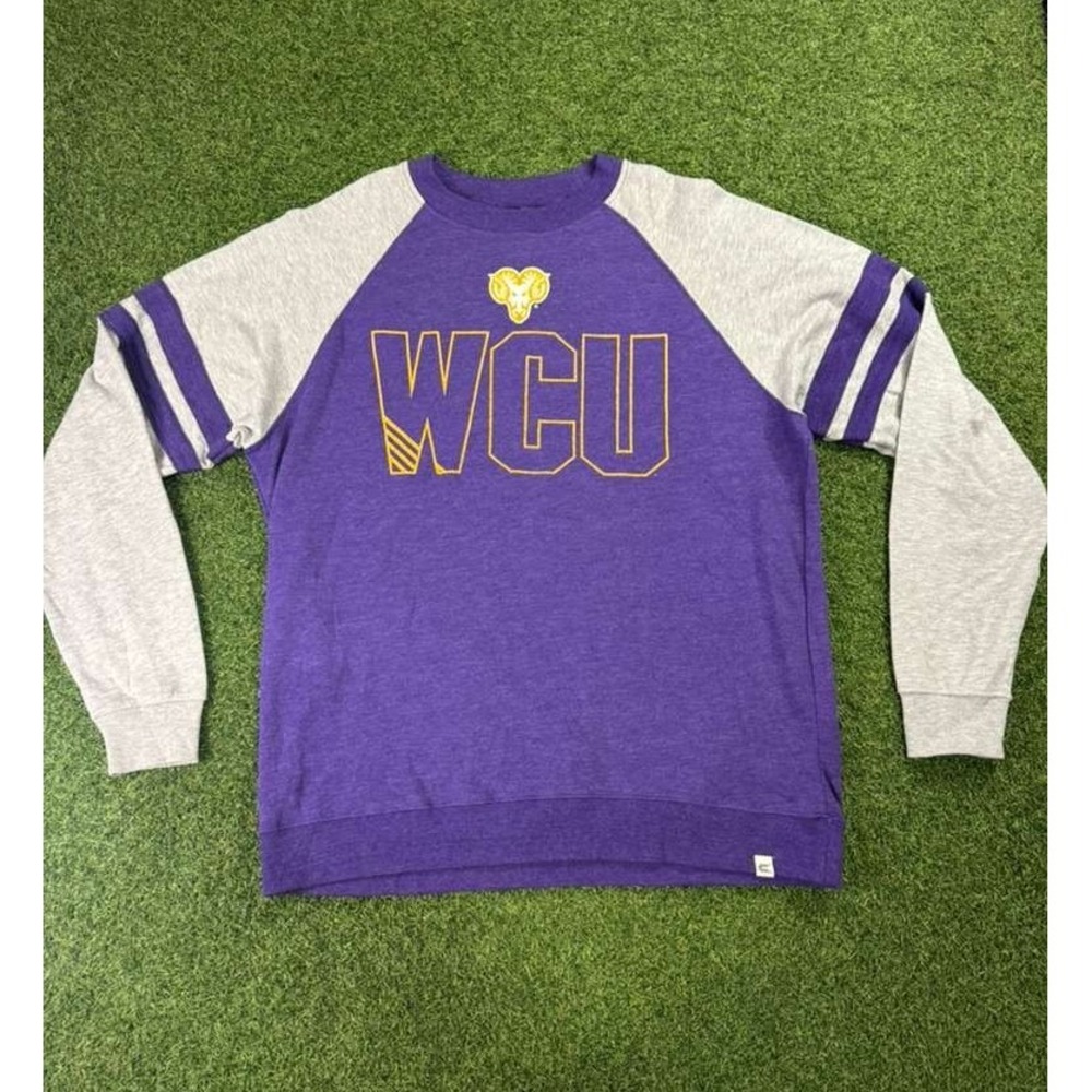 Colosseum NCAA West‎ Chester Golden Rams Sweatshirt Mens L Purple Gray Crewneck